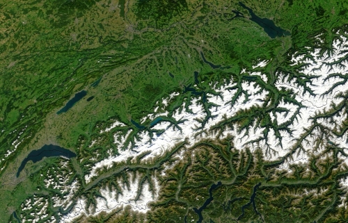 Satellitenbild der Schweiz